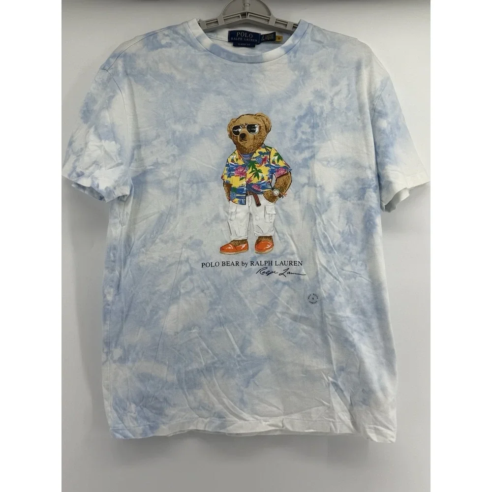 Polo Ralph Lauren Classic Fit Cloud Wash Beach‎ Tie Dye Bear Short Sleeve Tee S